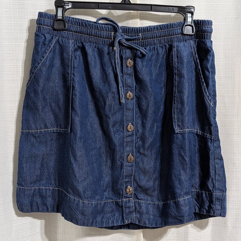 4/$20 Universal‎ Thread Women's Blue Chambray Skirt Elastic Waist Size Small